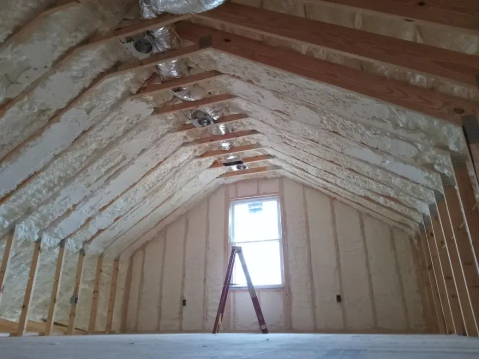 Spray foam roofing application for Crawl Space Insulation project in Dunellen